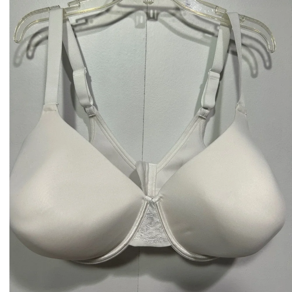 Vanity Fair Full Figure Underwire Bra‎ Womens 40DDD White Lace Detail 76528